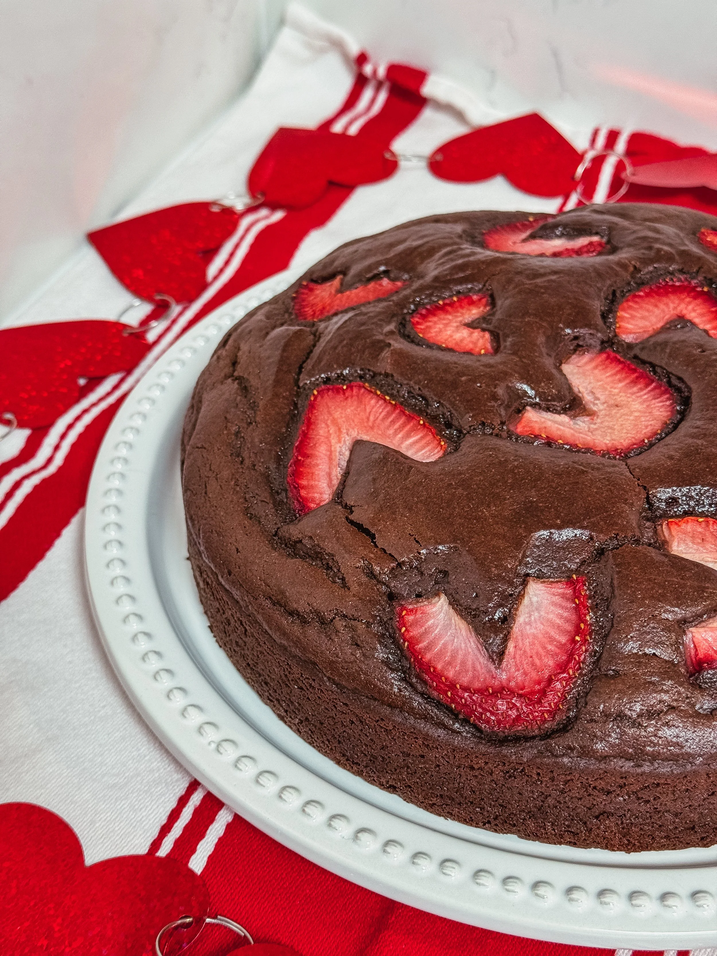 Chocolate and Olive Oil Cake with Strawberries Recipe