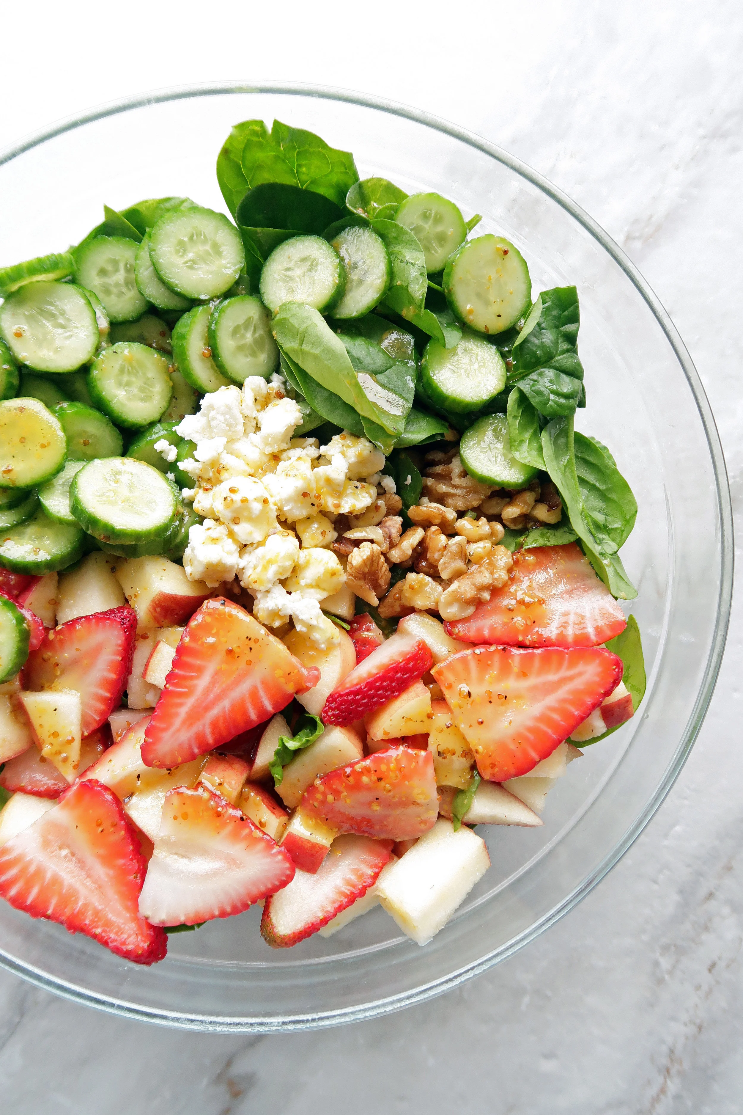 Strawberry Cucumber Spinach Salad with Apple Cider Vinaigrette — Yay