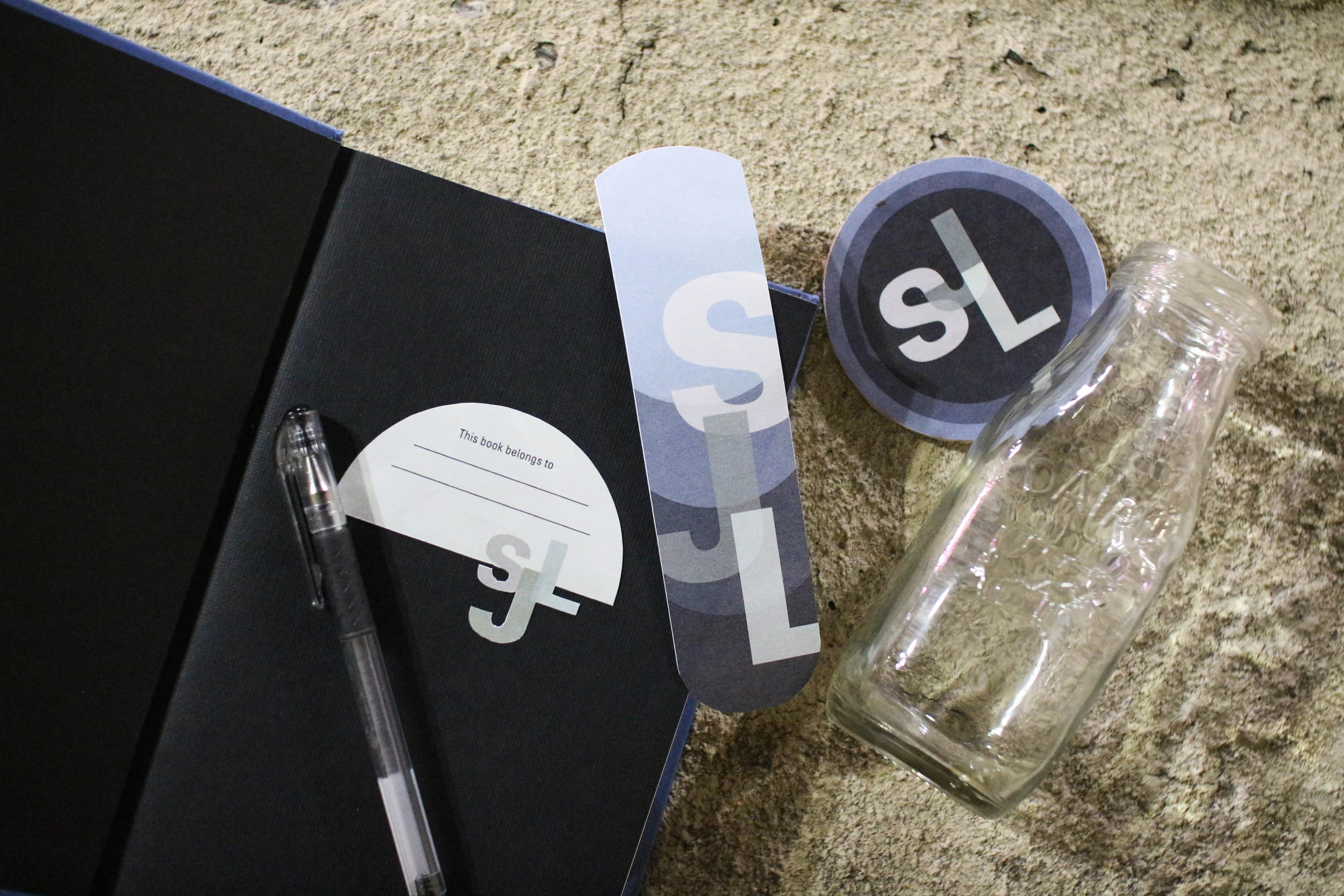 Identity: Book plate, bookmark, coaster design