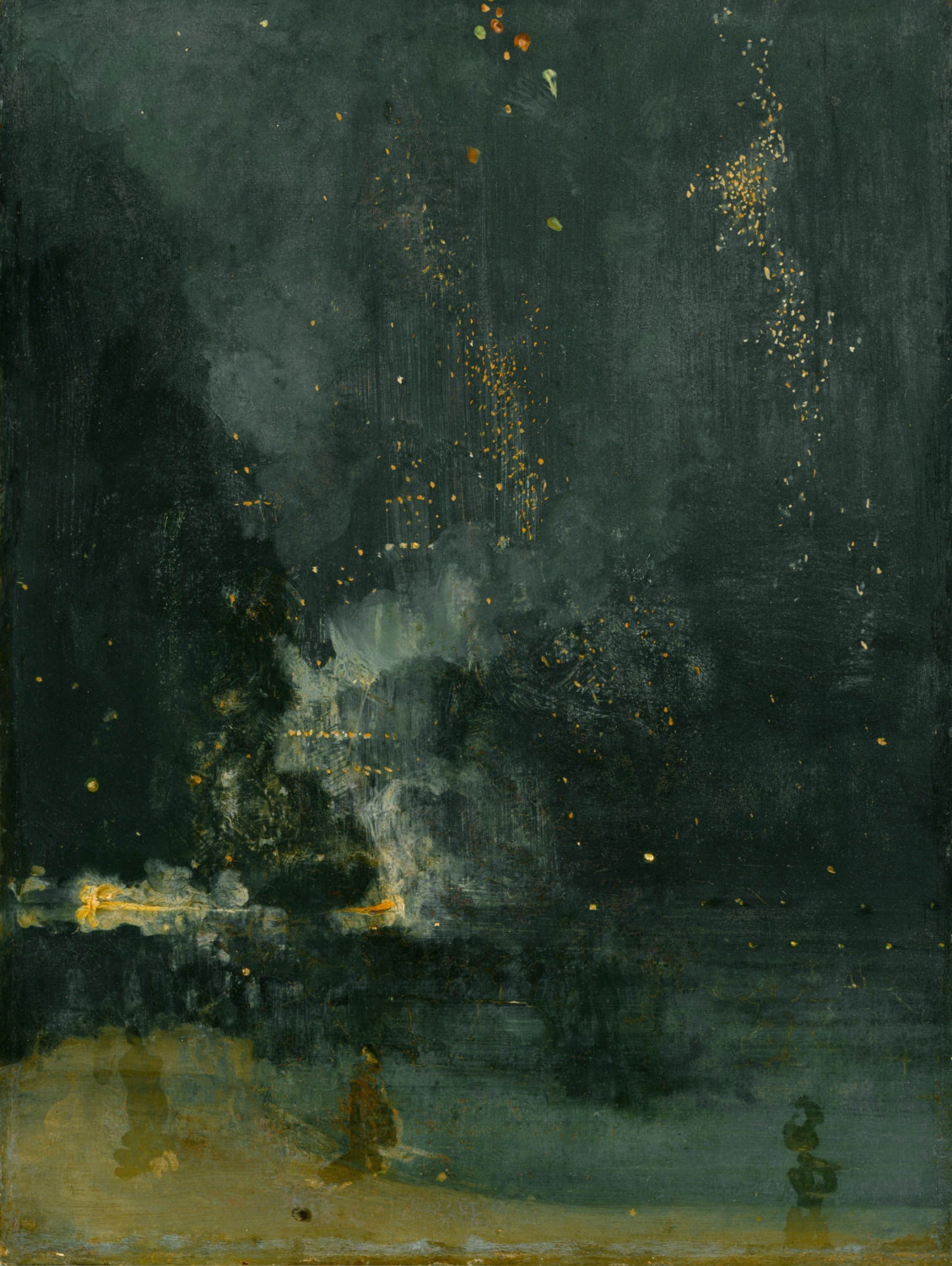 Nocturne in Black and Gold, the Falling Rocket by James Mcneill Whistler- Famous Art - Handmade Oil Painting on Canvas