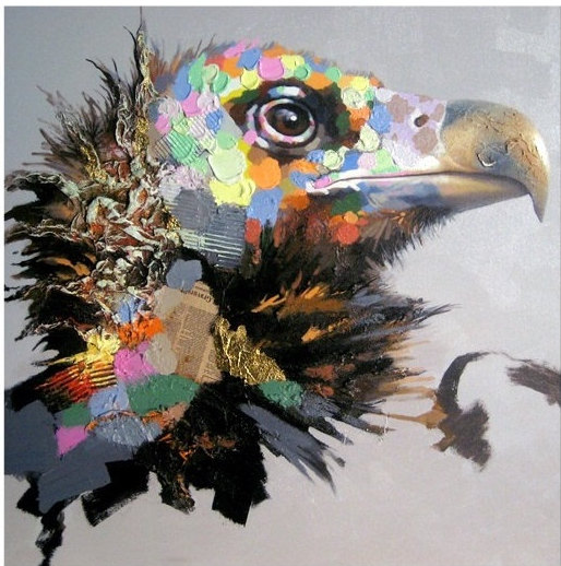 Head of an Eagle - Handmade Oil Painting on Canvas - Wall Art