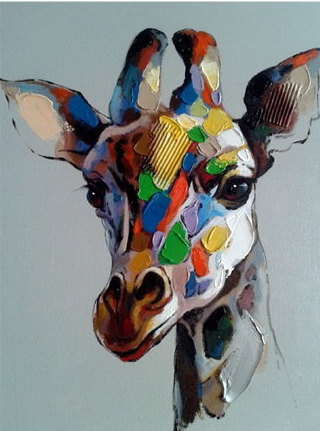Save the Giraffe's - Handmade Oil Painting on Canvas - Wall Art