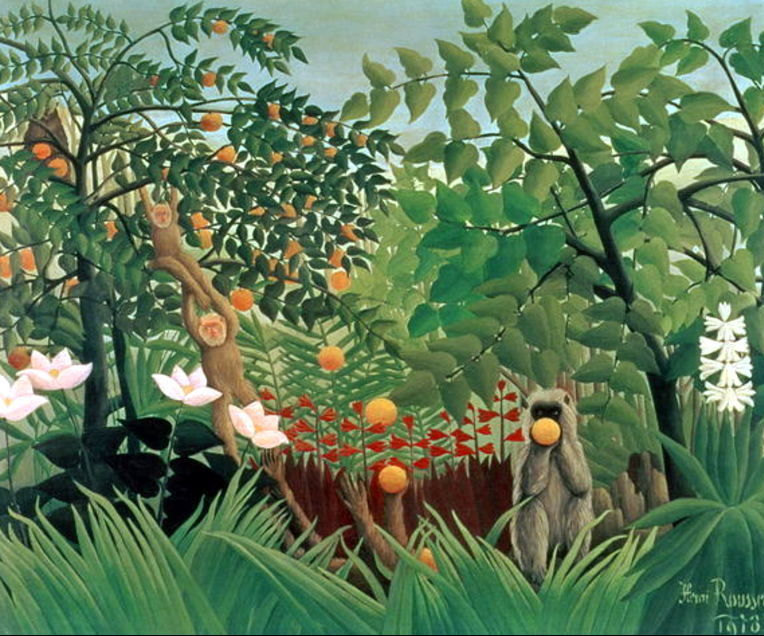 Exotic Landscape by Henri Rousseau- Famous Art - Handmade Oil Painting on Canvas