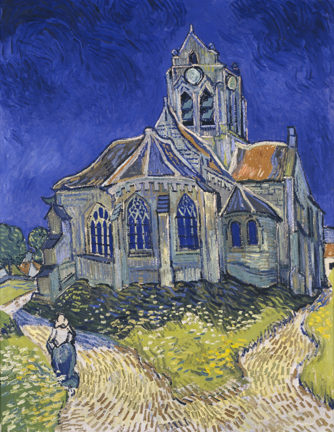 The Church At Auvers by Vincent Van Gogh- Famous Art - Handmade Oil Painting on Canvas