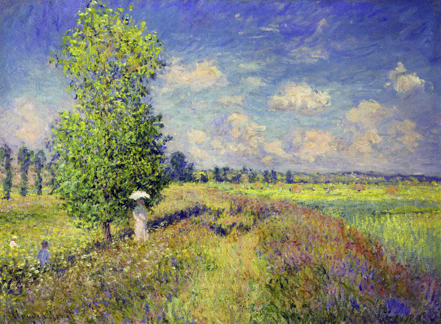 The Summer, Poppy Field by Claude Monet- Famous Art - Handmade Oil Painting on Canvas
