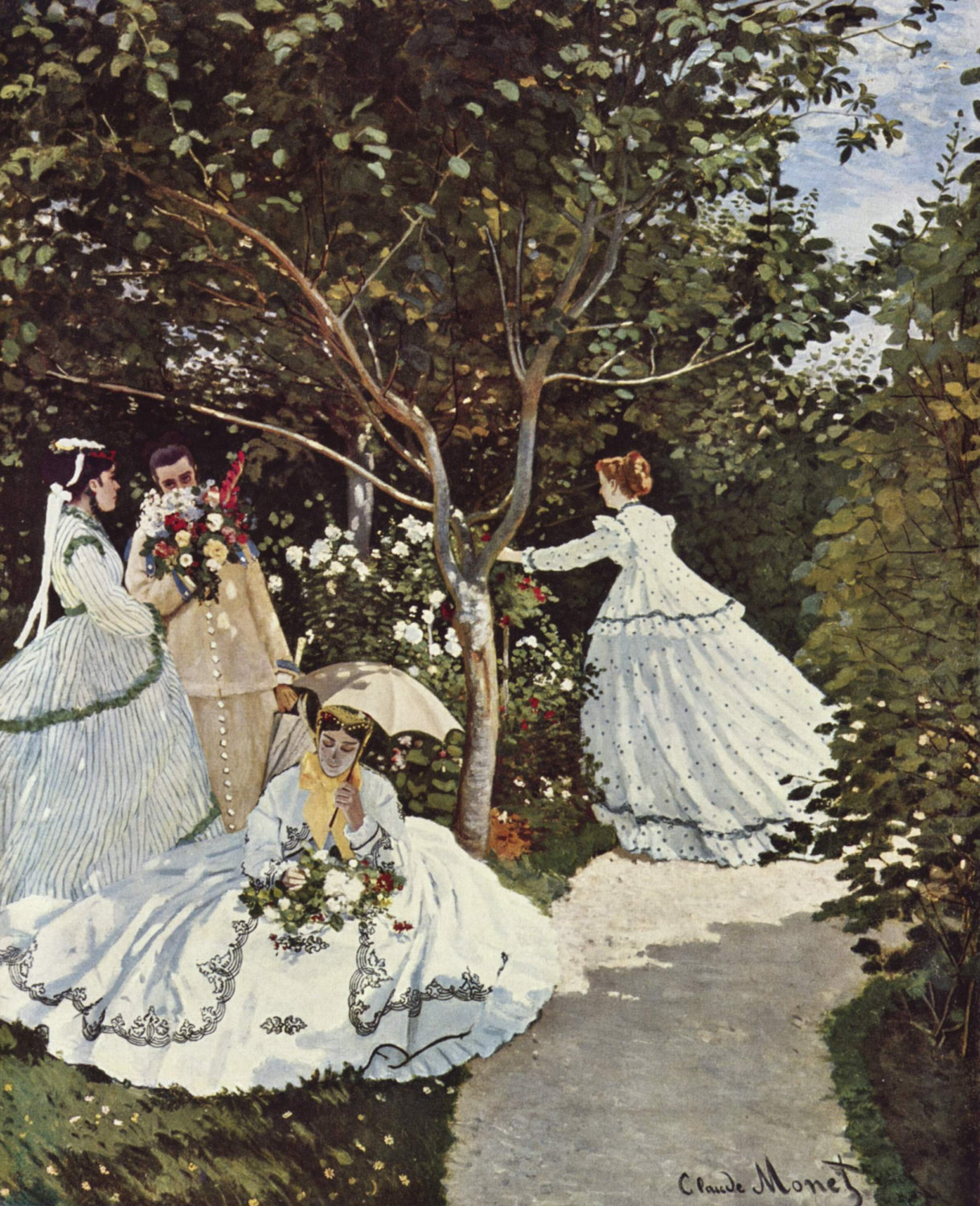 Women in the Garden by Claude Monet- Famous Art - Handmade Oil Painting on Canvas