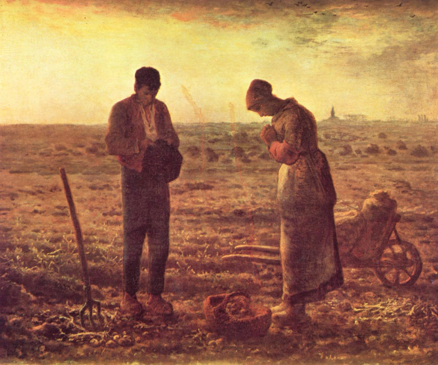 The Angelus by Jean-Francois Millet- Famous Art - Handmade Oil Painting on Canvas