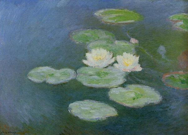 Water Lilies, The Evening Effect by Claude Monet- Famous Art - Handmade Oil Painting on Canvas