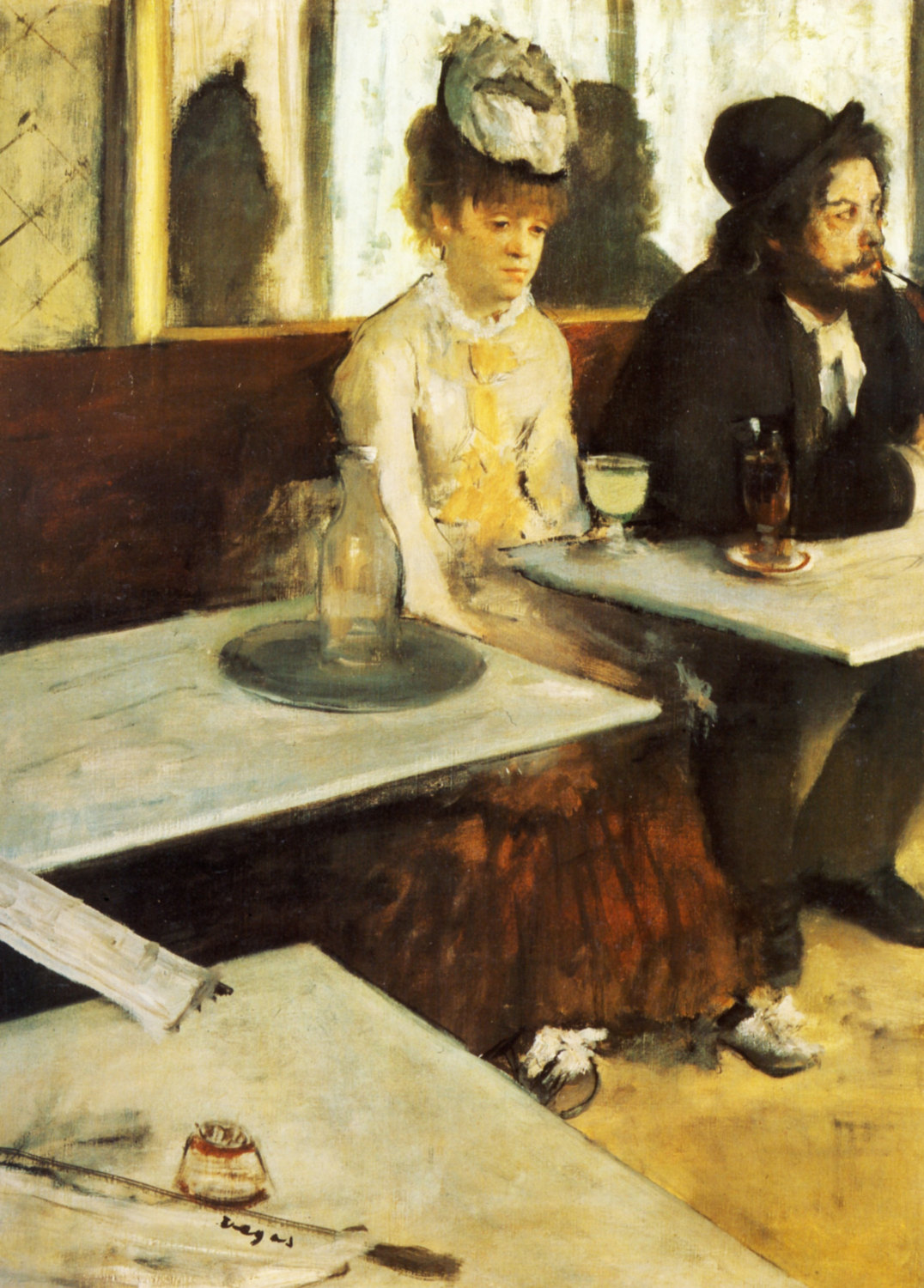 The Absinthe Drinker by Edgar Degas- Famous Art - Handmade Oil Painting on Canvas