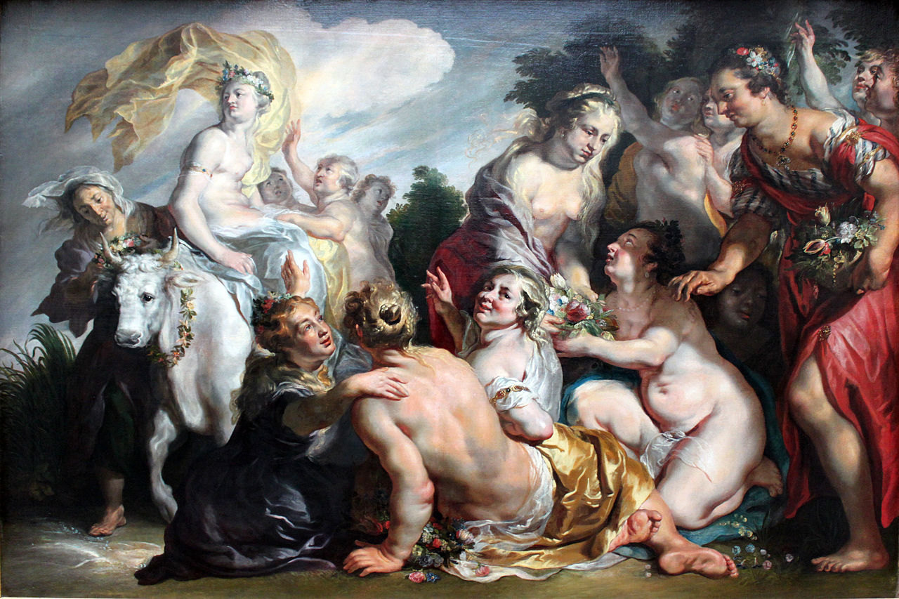 Rape of Eurpoa by Jacob Jordaens- Famous Art - Handmade Oil Painting on Canvas