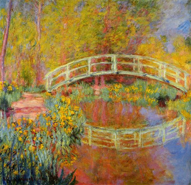 The Japanese Bridge (The Bridge in Monet's Garden) by Claude Monet- Famous Art - Handmade Oil Painting on Canvas