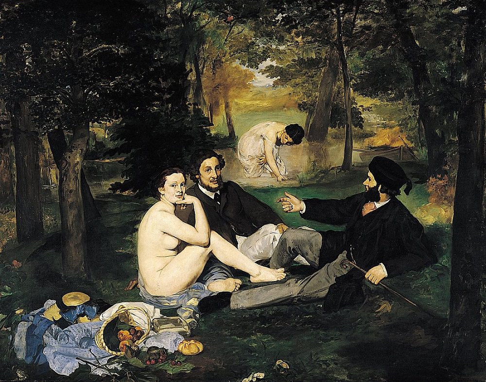 The Luncheon on the Grass by Edoyard Manet- Famous Art - Handmade Oil Painting on Canvas