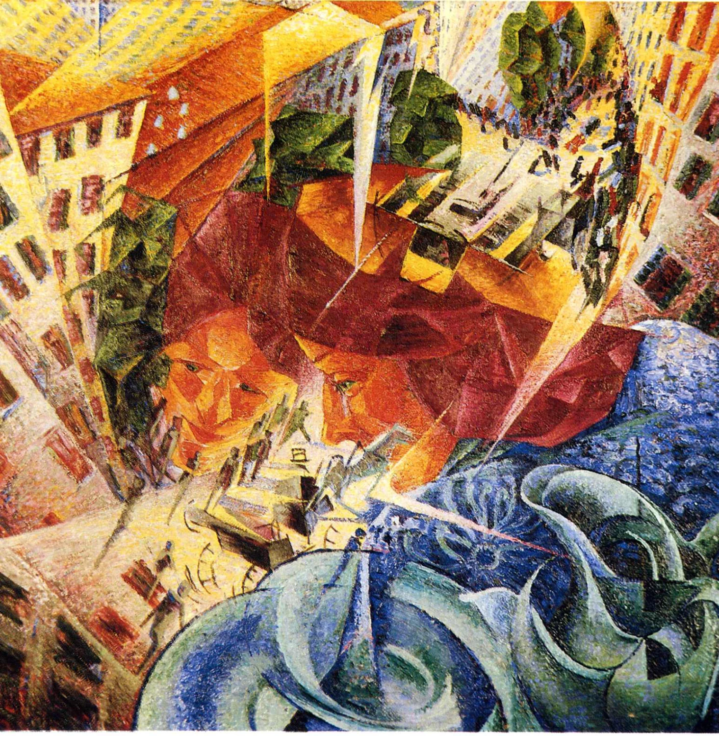 Simultaneous Visions by Umberto Boccioni- Famous Art - Handmade Oil Painting on Canvas