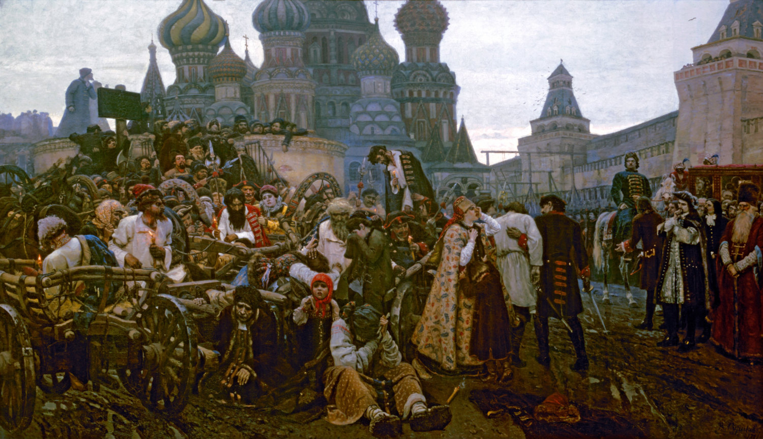 Morning of the Strelet's Execution by Vasily Surikov- Famous Art - Handmade Oil Painting on Canvas