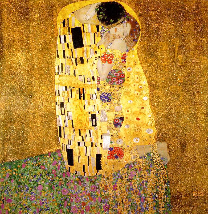 The Kiss by Gustav Klimt- Famous Art - Handmade Oil Painting on Canvas