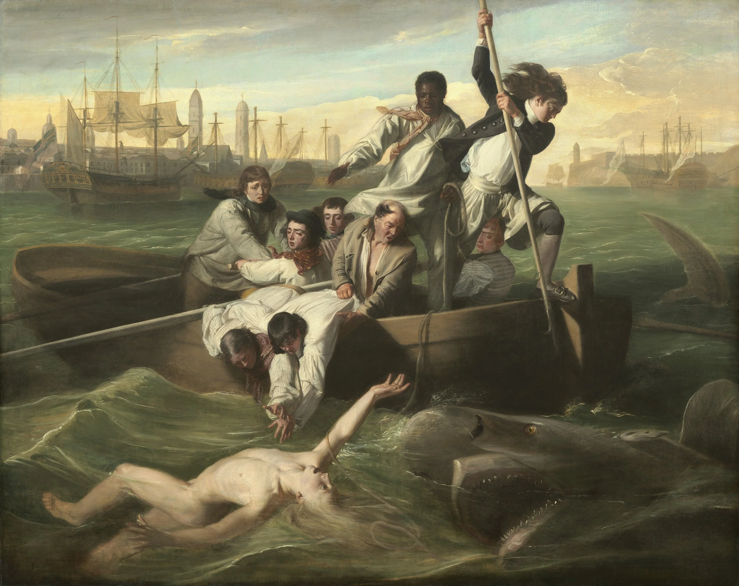 Watson and the Shark by John Singleton Copley - Famous Art - Handmade Oil Painting on Canvas