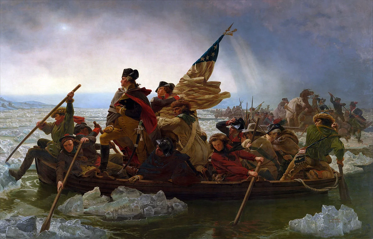 Washington Crossing The Delaware by Emanuel Gottlieb Leutze - Famous Art - Handmade Oil Painting on Canvas