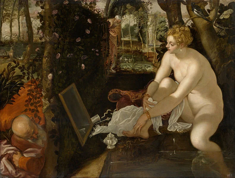 Susanna and the Elders by Tintoretto - Famous Art - Handmade Oil Painting on Canvas