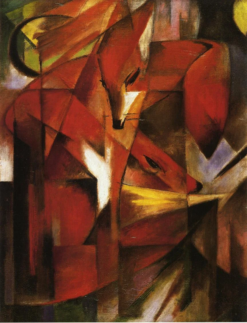 The Fox by Franz Marc - Famous Art - Handmade Oil Painting on Canvas