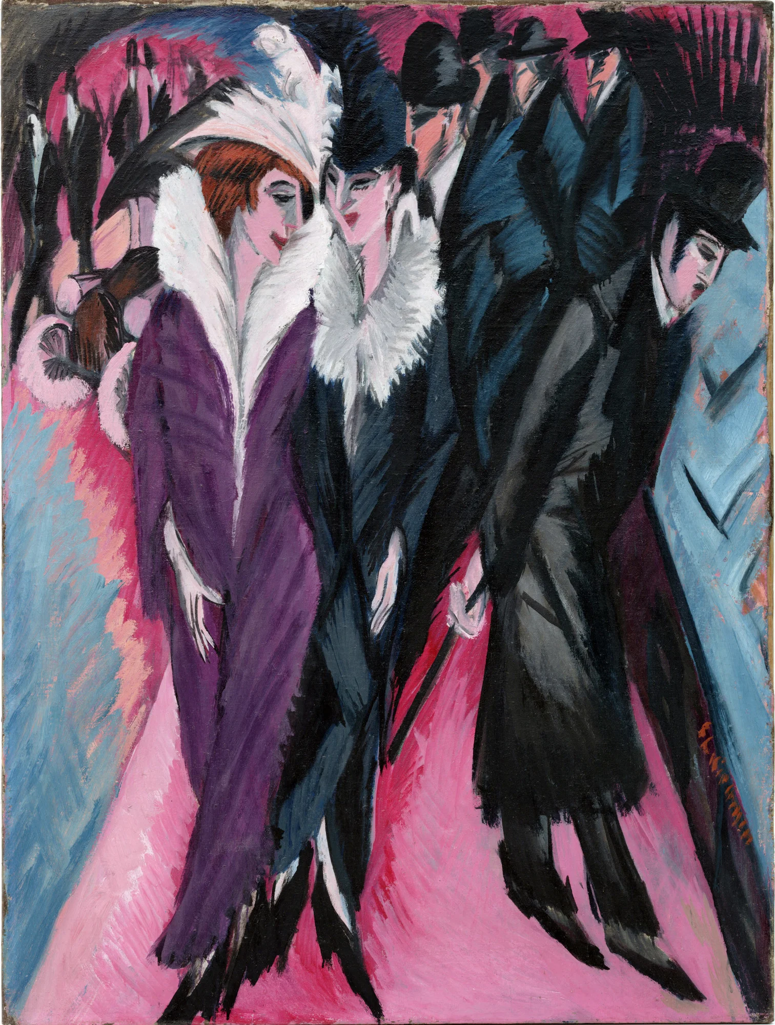 Street, Berlin by Ernst Ludwig Kirchner - Famous Art - Handmade Oil Painting on Canvas