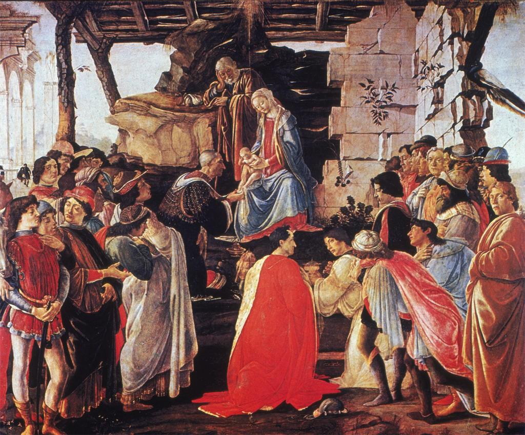 1475 QUADRO STAMPA SU TELA CANVAS ARTE Adorazione dei Magi Sandro Botticelli
