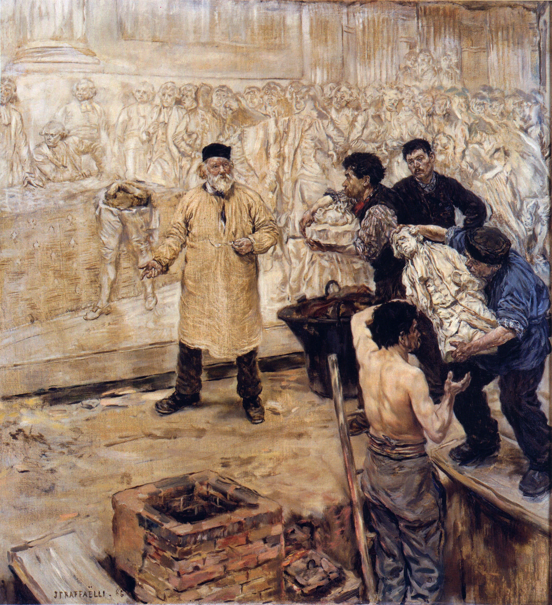 At the Caster's by Jean Francois Raffaelli - Famous Art - Handmade Oil Painting on Canvas