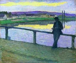 the-sunset-on-pont-aven-by-henri-lebasque-famous-art-handmade-oil-painting-on-canvas