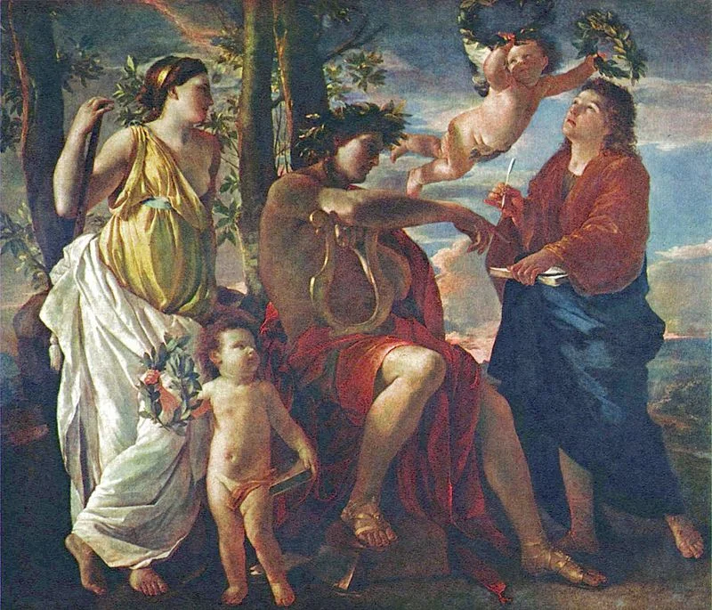 the-inspiration-of-a-poet-by-nicolas-poussin-famous-art-handmade-oil-painting-on-canvas