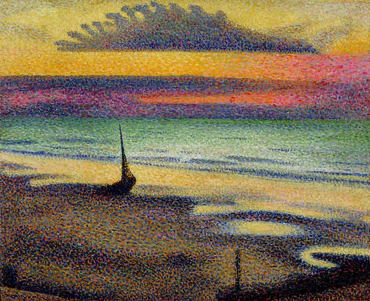 the-beach-at-heist-by-georges-lemmen-famous-art-handmade-oil-painting-on-canvas