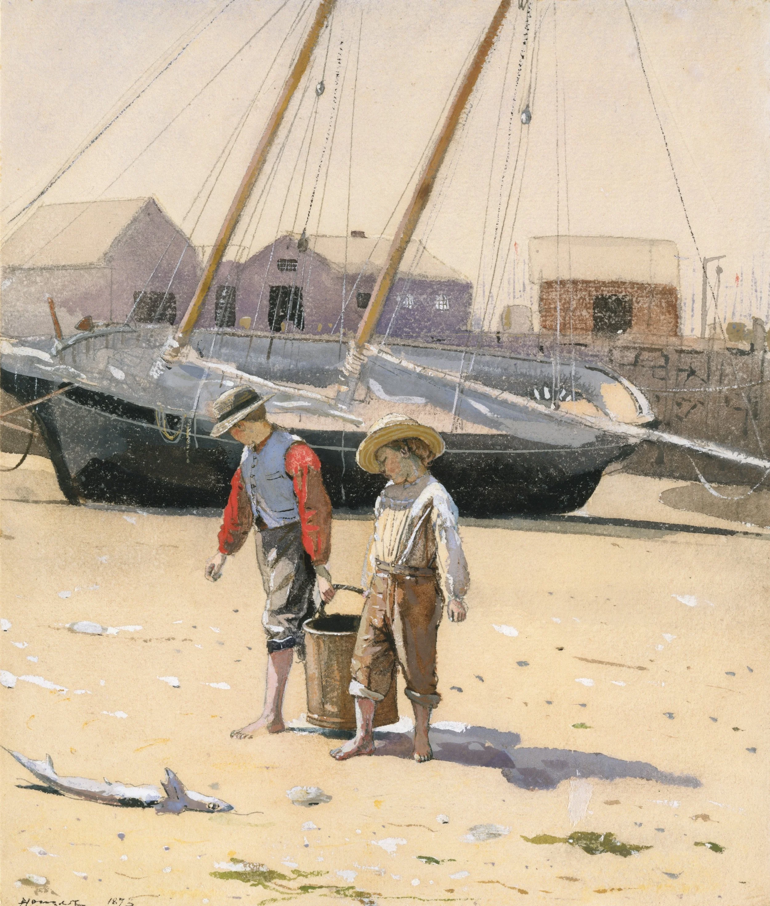 a-basket-of-clams-by-winslow-homer-famous-art-handmade-oil-painting-on-canvas