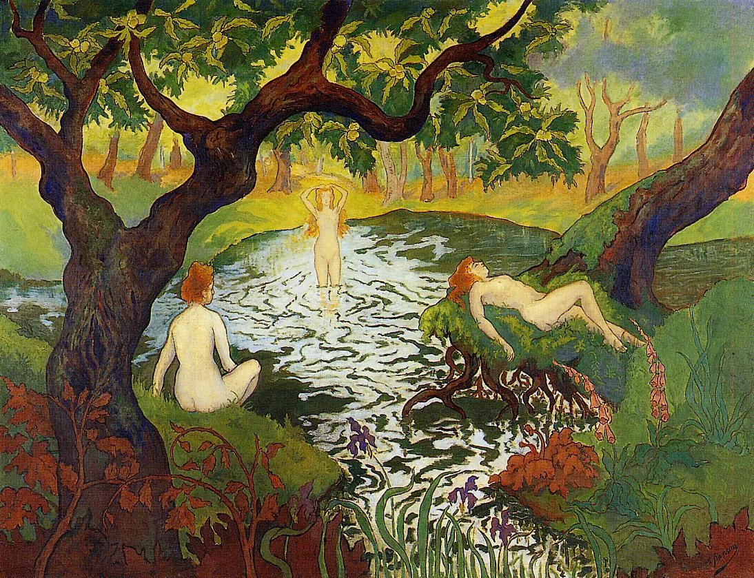 Three Bathers Among the Irises By Paul Ranson - Famous Art - Handmade Oil Painting On Canvas