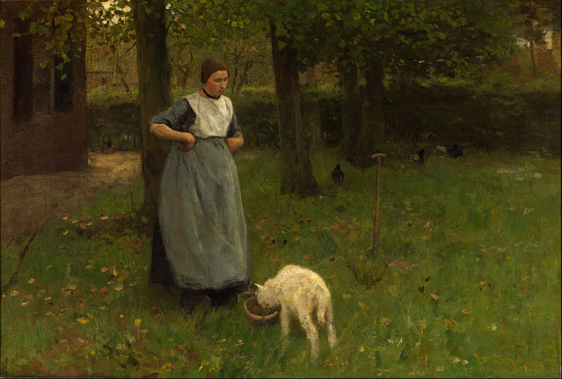 Woman From Laren With Lamb By Anton Mauve - Famous Art - Handmade Oil  Painting On Canvas — Canvas Paintings