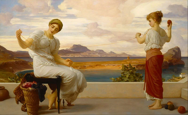 winding-the-skein-by-frederic-lord-leighton-famous-art-handmade-oil-painting-on-canvas