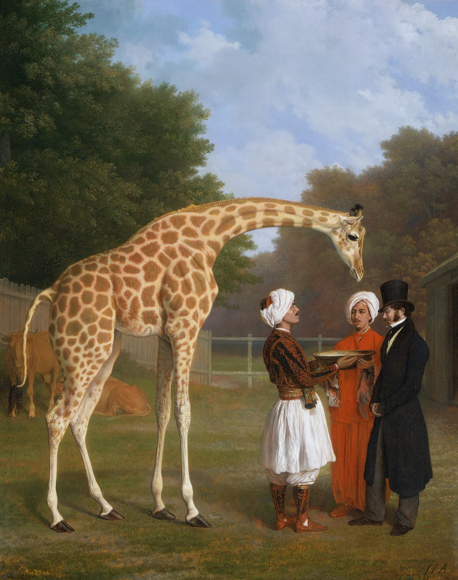 the-nubian-giraffe-by-jacques-laurent-agasse-famous-art-handmade-oil-painting-on-canvas