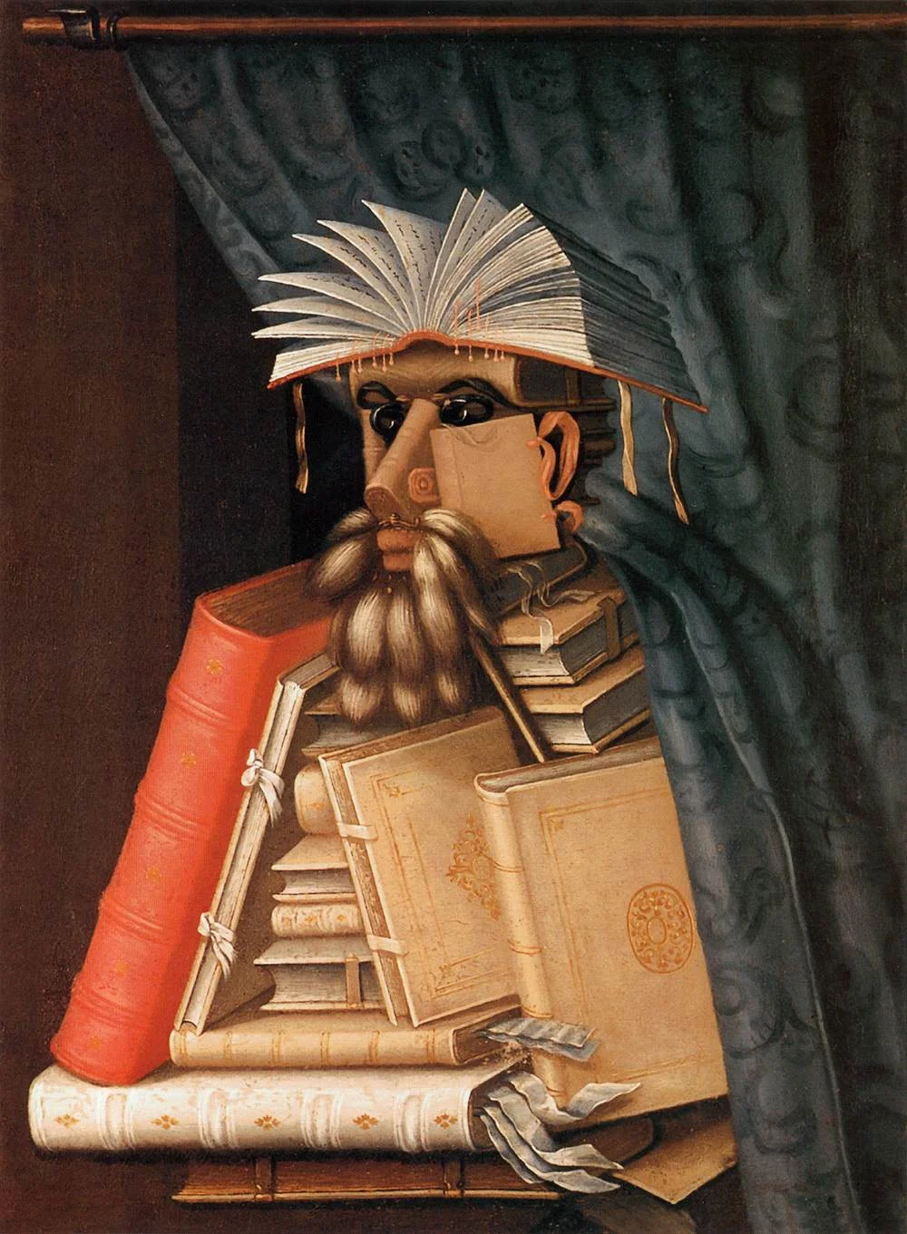 the-librarian-by-giuseppe-arcimbolo-famous-art-handmade-oil-painting-on-canvas