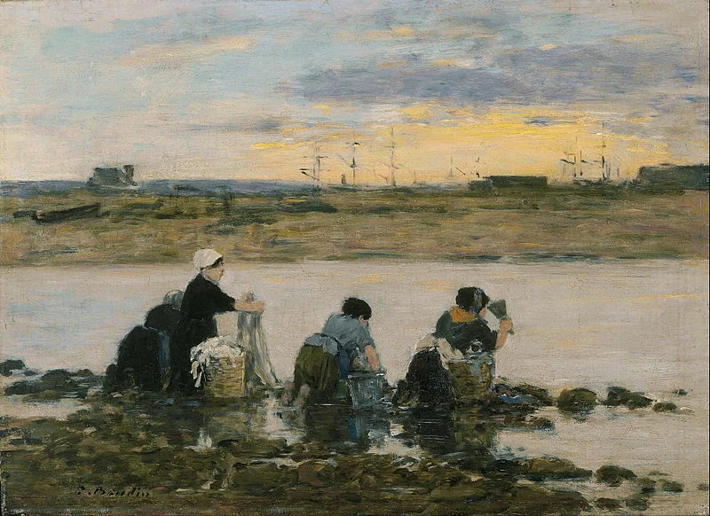 washerwomen-by-the-river-by-eugene-louis-boudin-famous-art-handmade-oil-painting-on-canvas