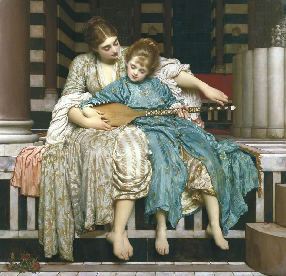 music-lesson-by-lord-frederic-leighton-famous-art-handmade-oil-painting-on-canvas