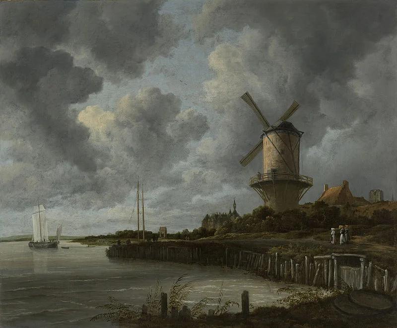 windmill-at-wijk-bij-duurstede-by-jacob-van-ruisdael-famous-art-handmade-oil-painting-on-canvas