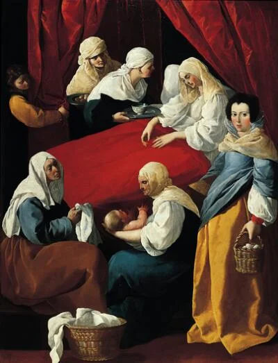 the-birth-of-the-virgin-by-francisco-de-zurbaran-famous-art-handmade-oil-painting-on-canvas