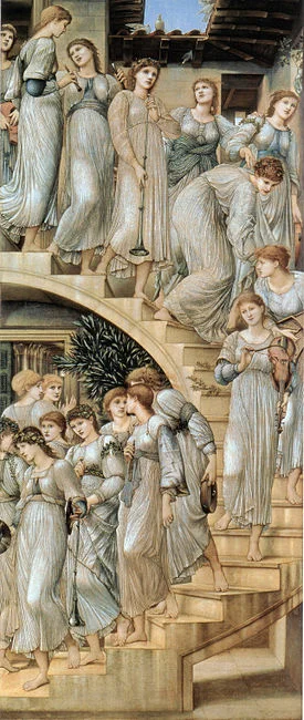 the-golden-stairs-by-edward-burne-jones-famous-art-handmade-oil-painting-on-canvas