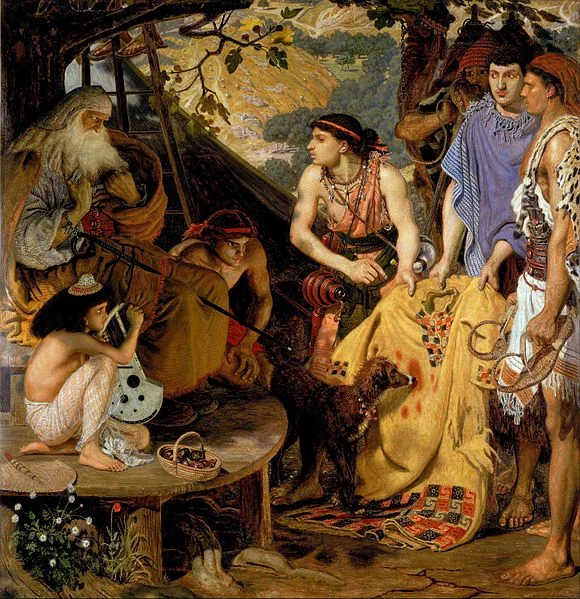 the-coat-of-many-colours-by-ford-madox-brown-famous-art-handmade-oil-painting-on-canvas