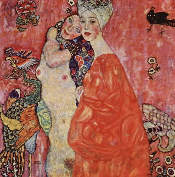 the-girlfriends-by-gustav-klimt-famous-art-handmade-oil-painting-on-canvas
