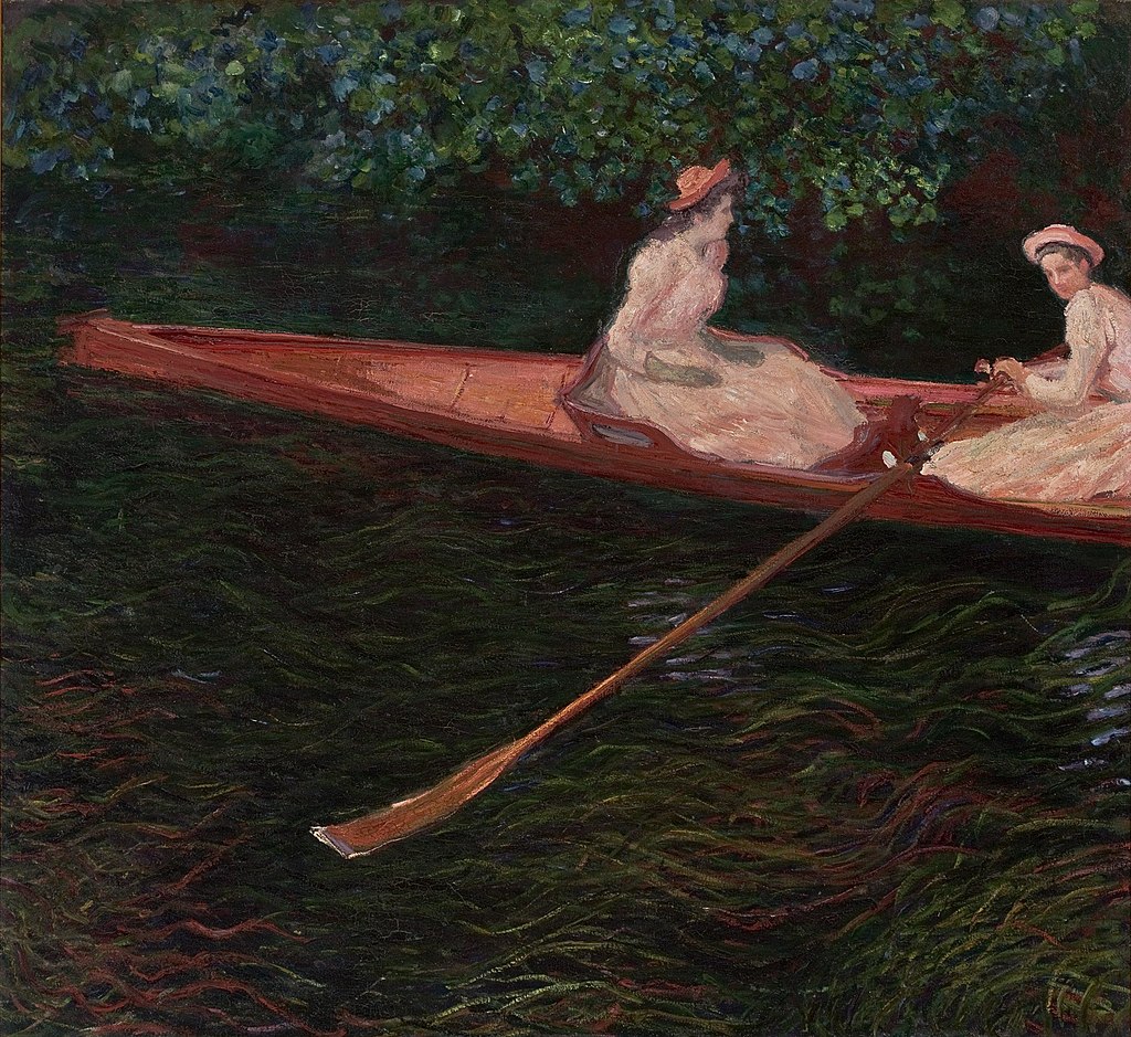 Boating on the River Epte by Claude Monet - Famous Art - Handmade Oil Painting on Canvas