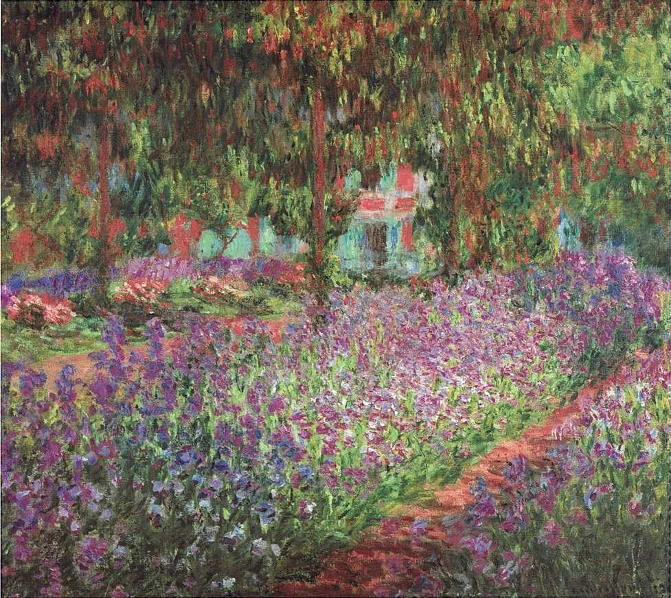 The Artist's Garden at Giverny by Claude Monet - Famous Art - Handmade Oil Painting on Canvas