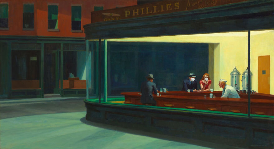 nighthawks at the diner by edward hopper 1942.jpg