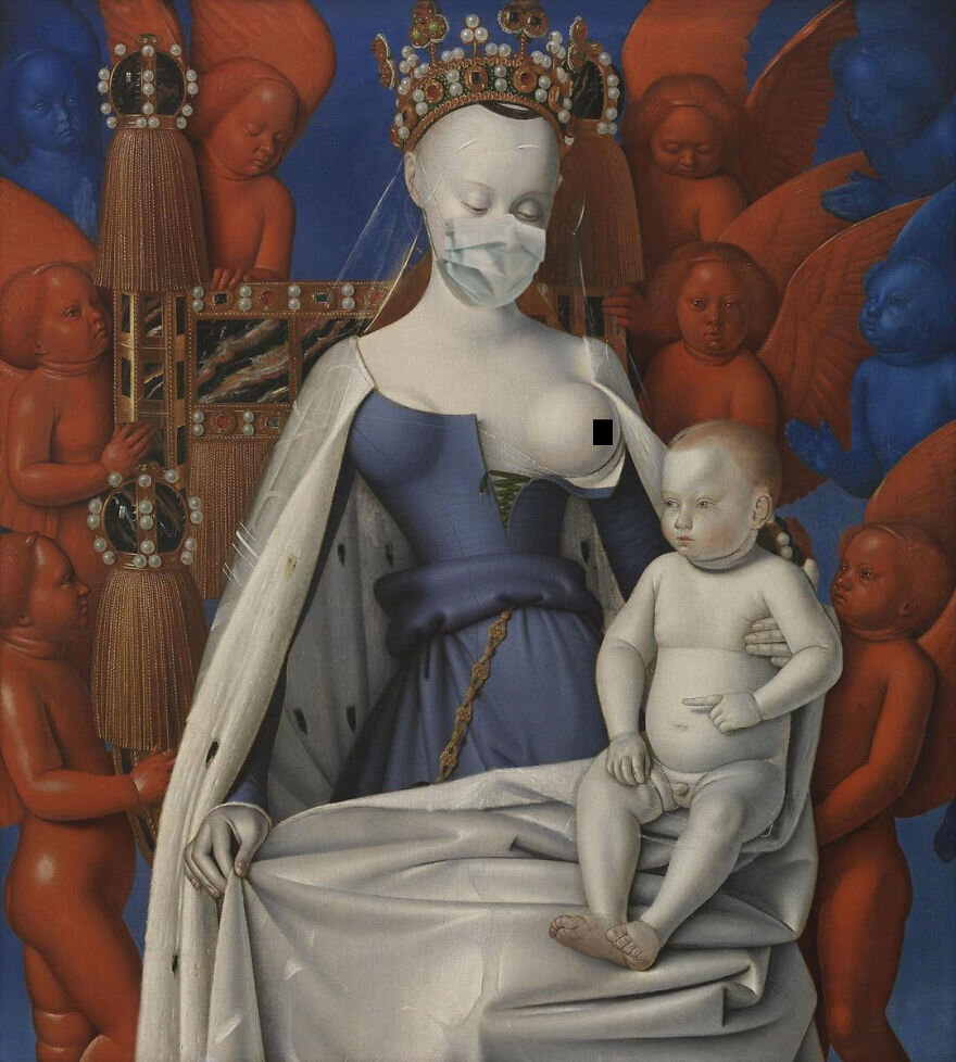 the virgin and child with angels by jean fouquet 1452.jpg