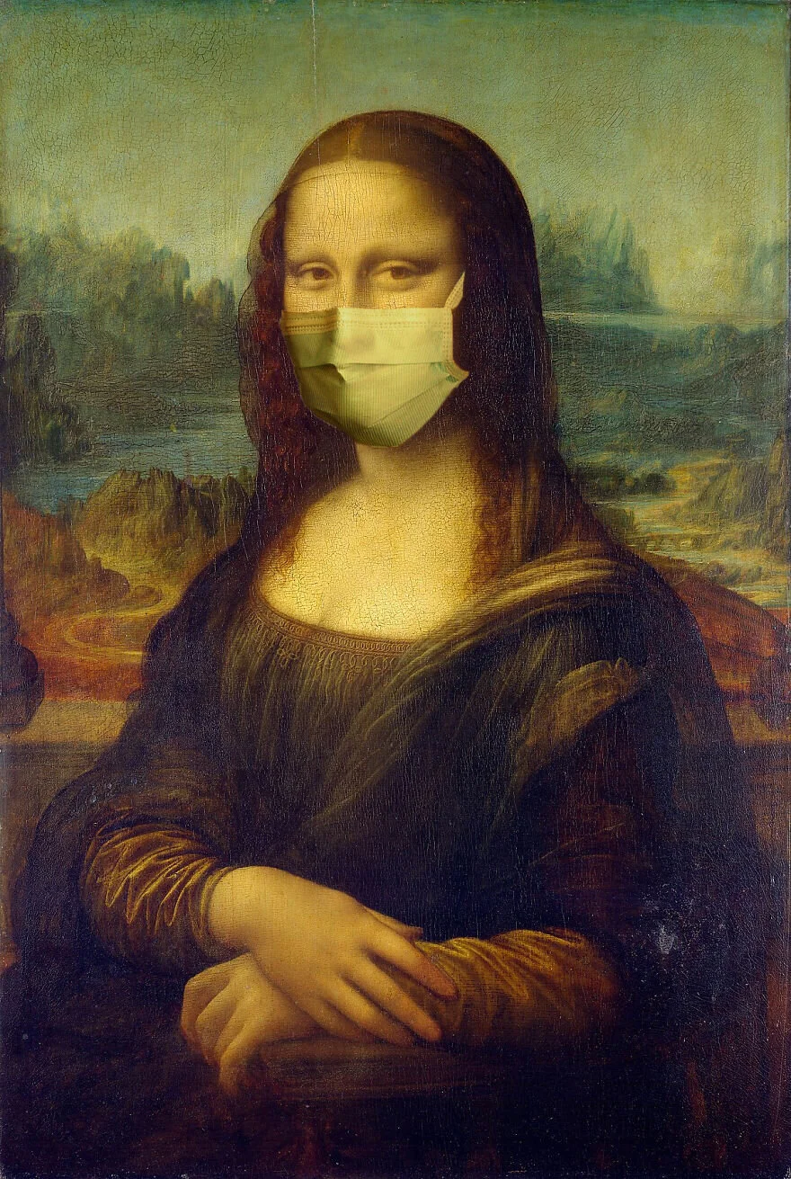 Famous artworks masked to be covid safe