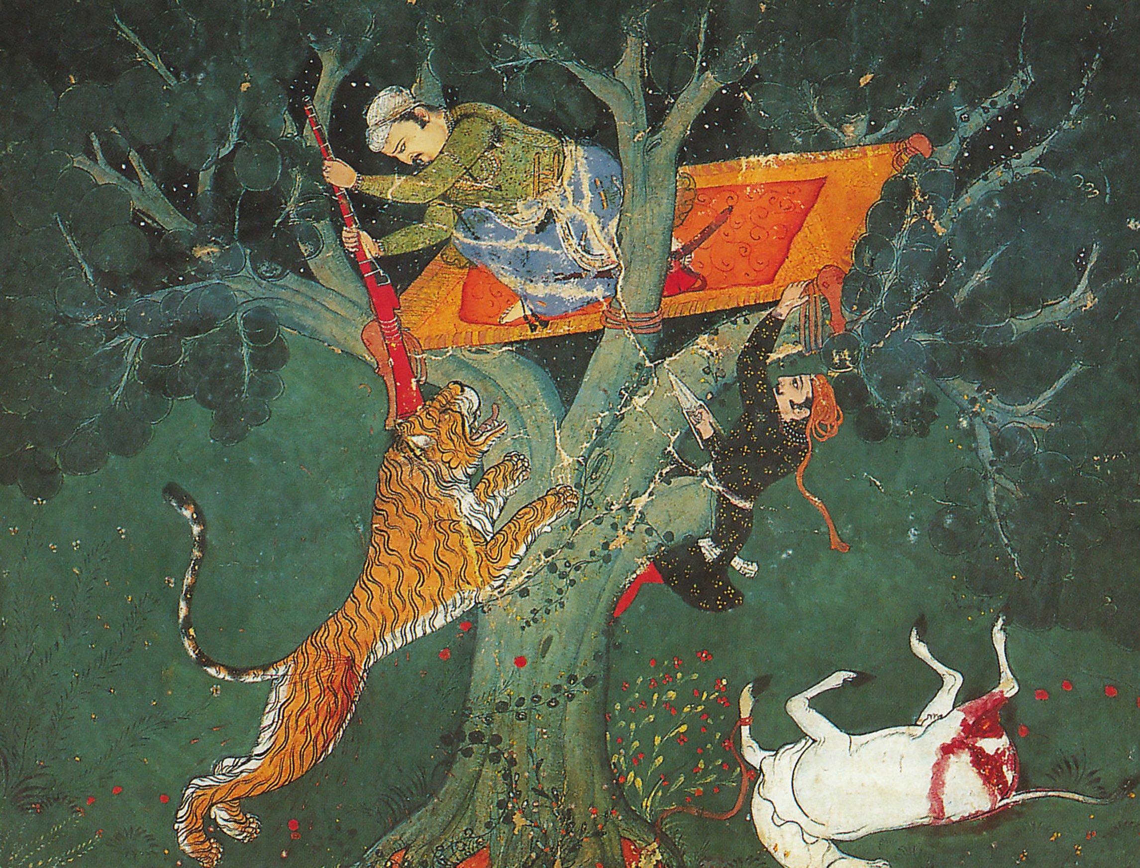 Rao Bhoj Singh Stalking a Tiger at Night 1620 By Hada Master.jpeg