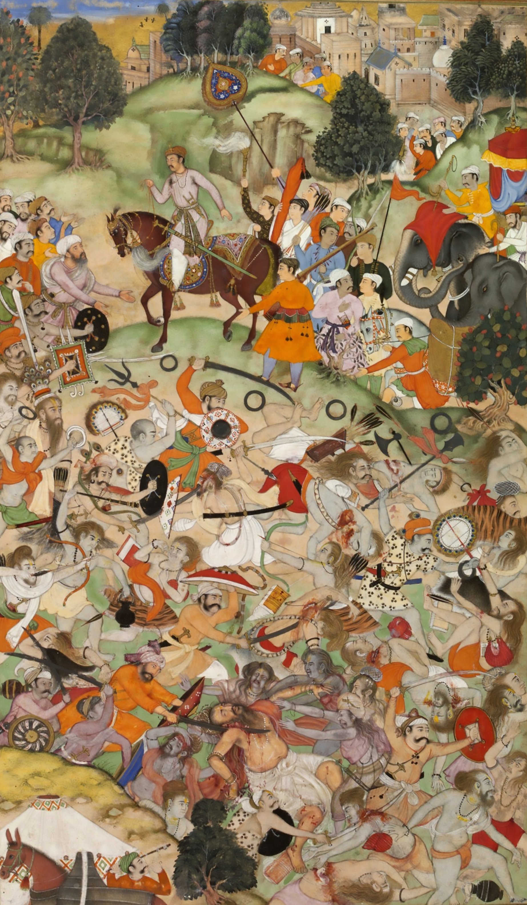 Battle of Rival Ascetics, Akbarnama 1590 By Basawan.jpeg