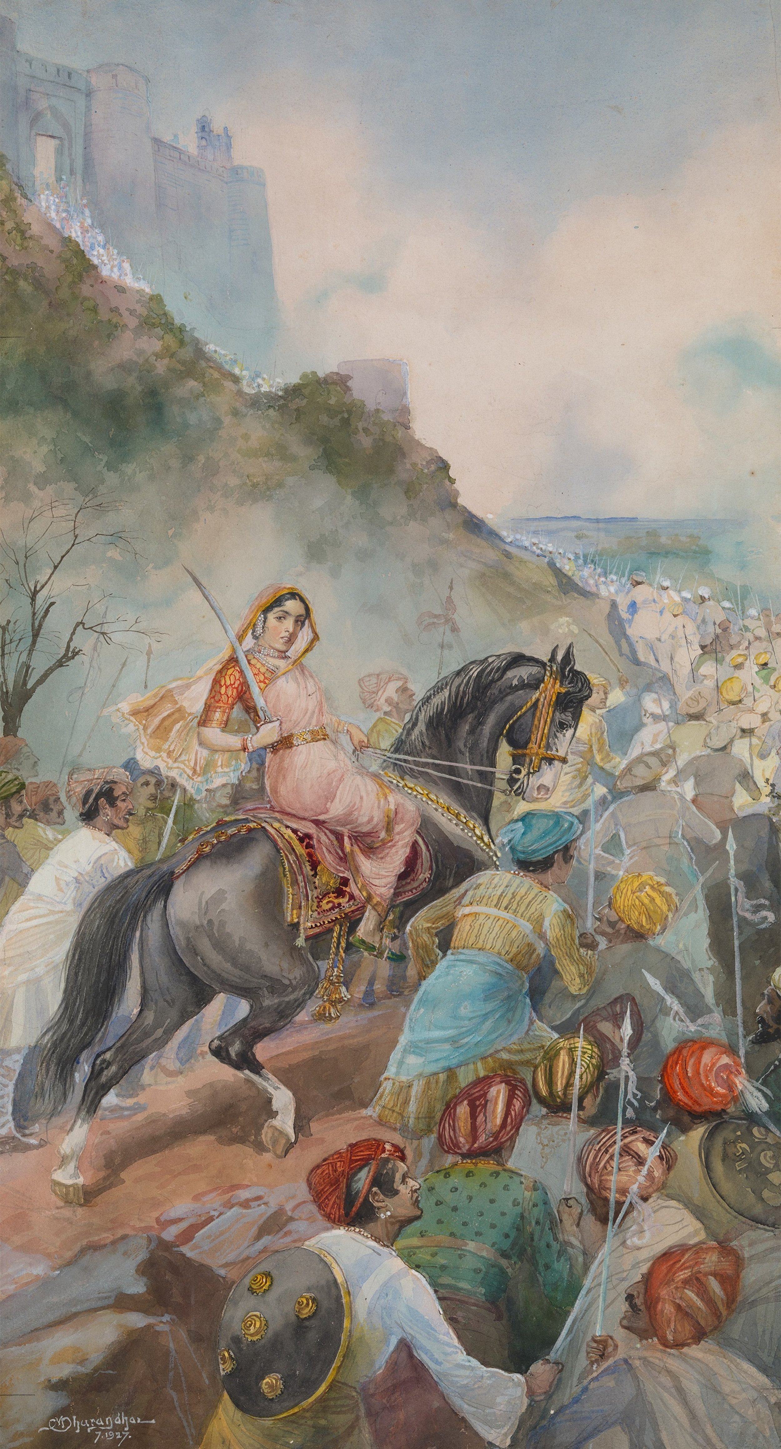 Maharani Tarabai of Karvir 1927 By Mahadev Vishwanath Dhurandhar.jpeg